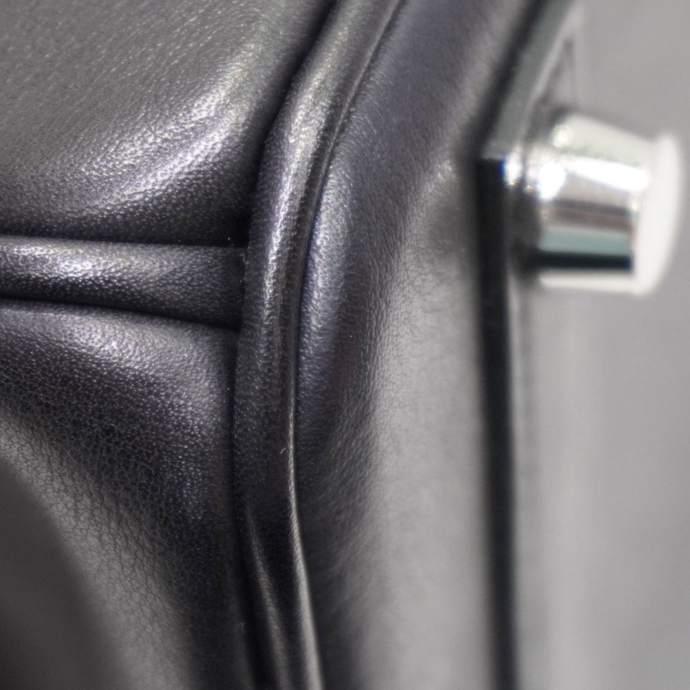 HERMES Hermes Birkin 25 Lock Handbag Black Silver Hardware Eva Color B Engrav... - Picture 8 of 16